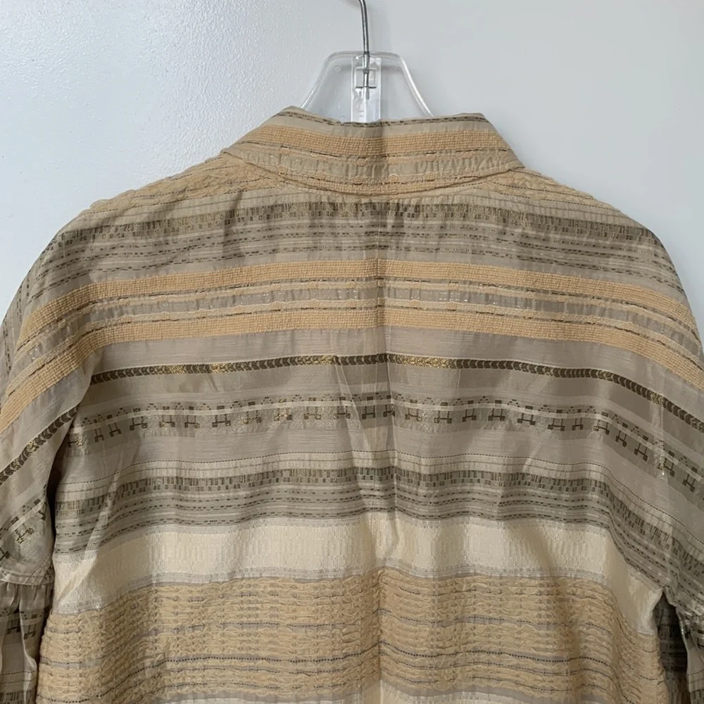 PIAZZA SEMPIONE Vintage Textured White, Beige, Gray, Gold Jacket - Size Medium - Picture 11 of 16